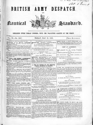 cover page of British Army Despatch published on May 18, 1855