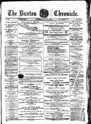 cover page of Burton Chronicle published on May 18, 1876