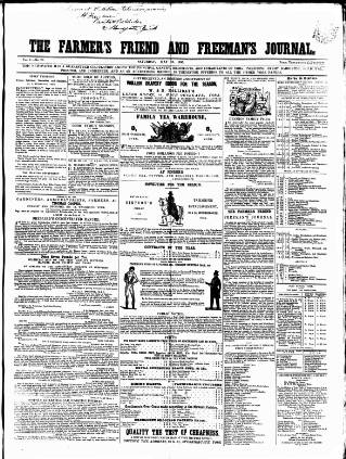 cover page of Farmer's Friend and Freeman's Journal published on May 18, 1850