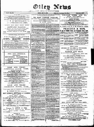 cover page of Otley News and West Riding Advertiser published on May 18, 1888