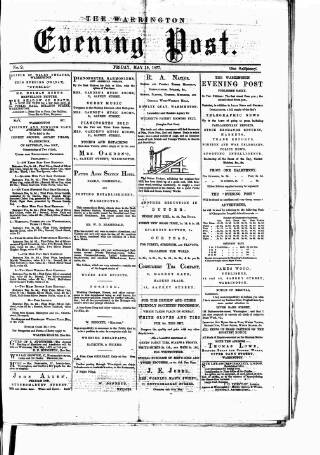 cover page of Warrington Evening Post published on May 18, 1877