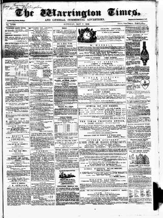 cover page of Warrington Times published on May 7, 1859