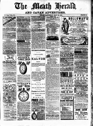 cover page of Meath Herald and Cavan Advertiser published on May 18, 1895