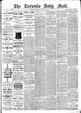 cover page of Toronto Daily Mail published on May 18, 1892
