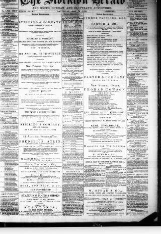 cover page of Stockton Herald, South Durham and Cleveland Advertiser published on May 18, 1889