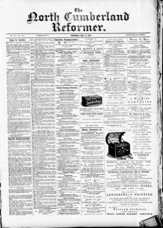 cover page of North Cumberland Reformer published on May 18, 1893