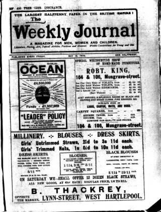 cover page of Weekly Journal (Hartlepool) published on May 18, 1906