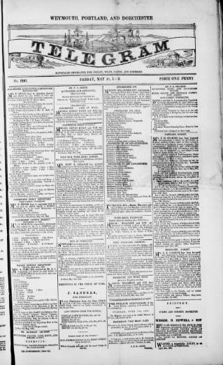cover page of Weymouth Telegram published on May 18, 1883