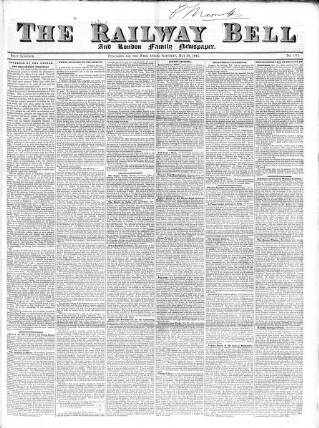 cover page of Railway Bell and London Advertiser published on May 30, 1846