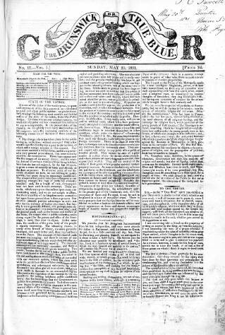 cover page of Brunswick or True Blue published on May 20, 1821
