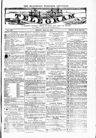cover page of Blandford and Wimborne Telegram published on May 18, 1877