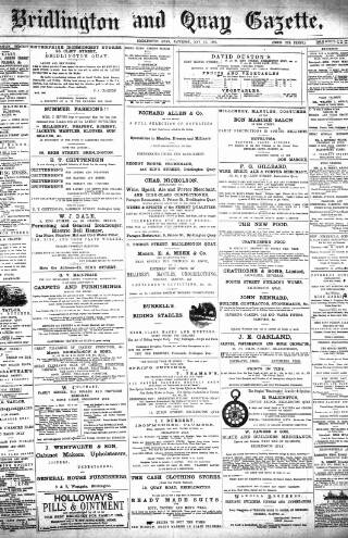 cover page of Bridlington and Quay Gazette published on May 18, 1895