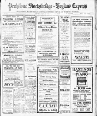cover page of Penistone, Stocksbridge and Hoyland Express published on May 18, 1912