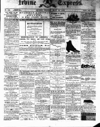 cover page of Irvine Express published on May 18, 1883