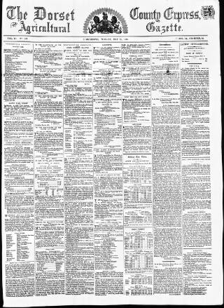 cover page of Dorset County Express and Agricultural Gazette published on May 18, 1858