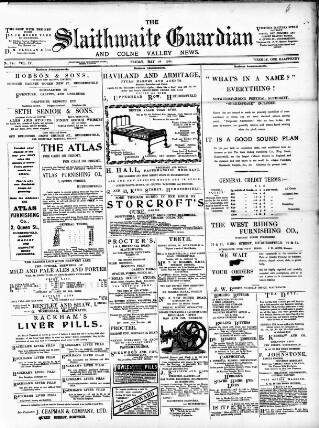 cover page of Colne Valley Guardian published on May 18, 1900