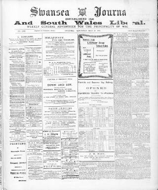 cover page of Swansea Journal and South Wales Liberal published on May 18, 1895
