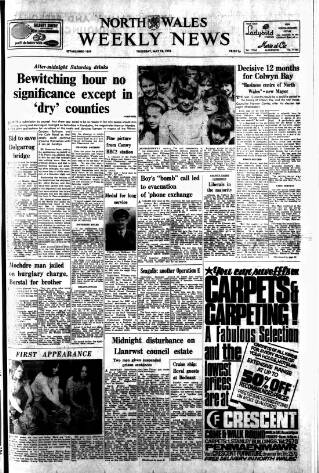 cover page of North Wales Weekly News published on May 18, 1972