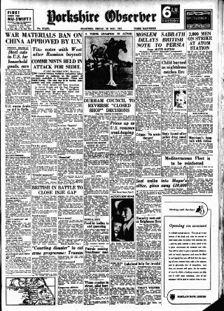 cover page of Bradford Observer published on May 18, 1951