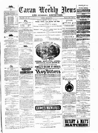 cover page of Cavan Weekly News and General Advertiser published on May 18, 1883