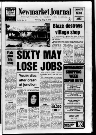 cover page of Newmarket Journal published on May 18, 1978