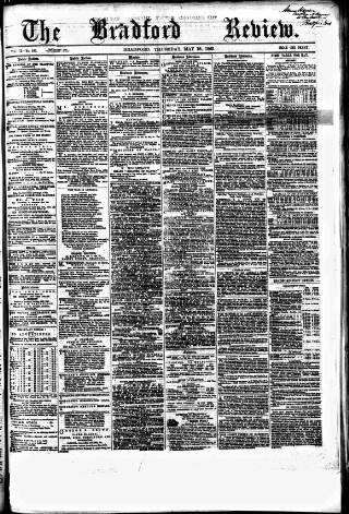 cover page of Bradford Review published on May 18, 1865