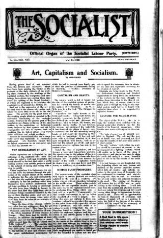 cover page of Socialist (Edinburgh) published on May 18, 1922