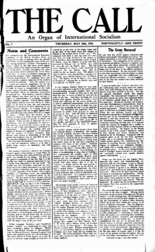 cover page of Call (London) published on May 18, 1916