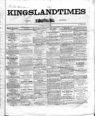 cover page of Kingsland Times and General Advertiser published on May 18, 1861