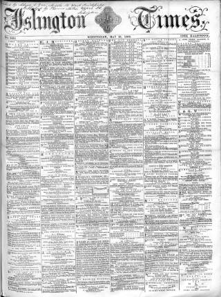 cover page of Islington Times published on May 18, 1864