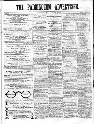 cover page of Paddington Advertiser published on May 18, 1861