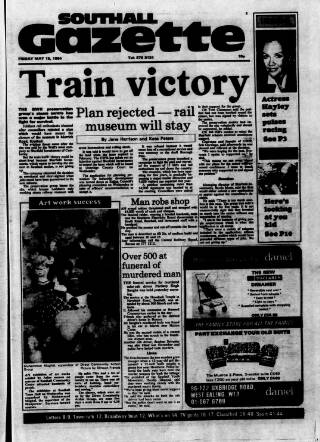 cover page of Southall Gazette published on May 18, 1984