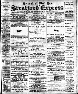 cover page of Stratford Express published on May 18, 1892