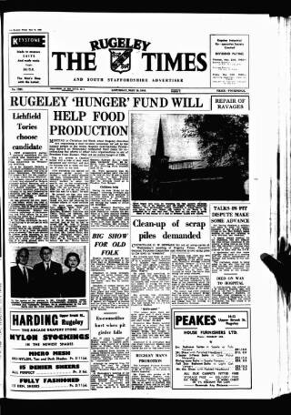 cover page of Rugeley Times published on May 18, 1963
