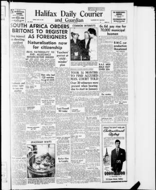 cover page of Halifax Evening Courier published on May 18, 1962