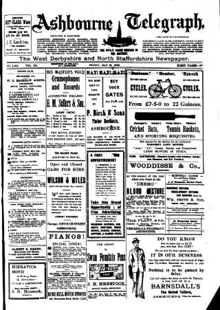 cover page of Ashbourne Telegraph published on May 18, 1923