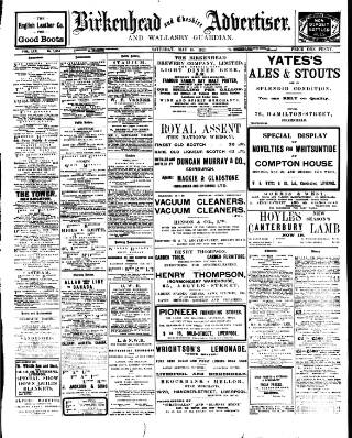 cover page of Birkenhead & Cheshire Advertiser published on May 18, 1912