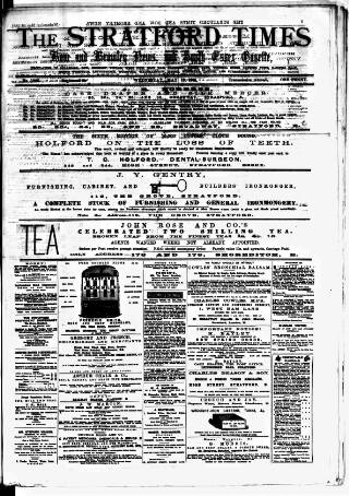 cover page of Stratford Times and South Essex Gazette published on May 18, 1881