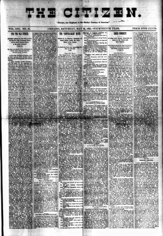 cover page of Chicago Citizen published on May 18, 1895