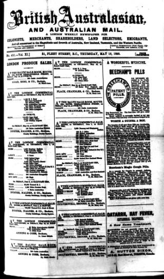cover page of British Australasian published on May 18, 1893