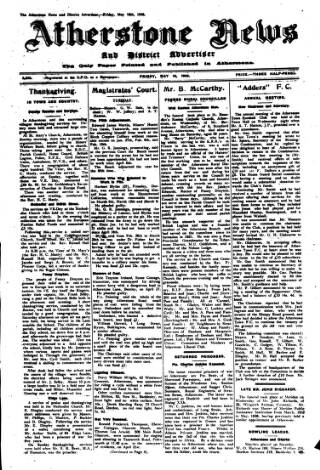 cover page of Atherstone News and Herald published on May 18, 1945