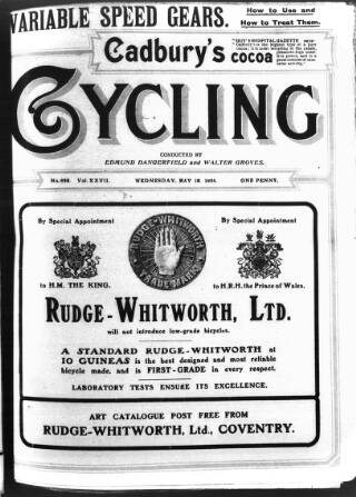 cover page of Cycling published on May 18, 1904