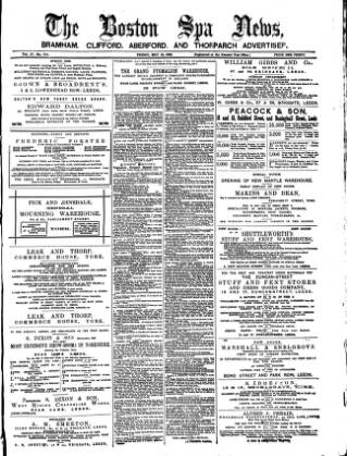 cover page of Boston Spa News published on May 18, 1888