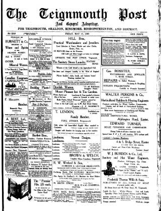 cover page of Teignmouth Post and Gazette published on May 18, 1906