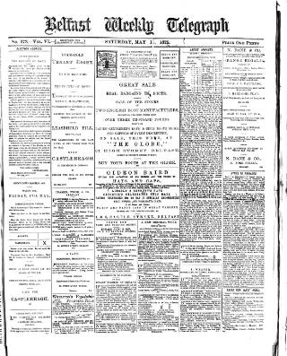 cover page of Belfast Weekly Telegraph published on May 18, 1878
