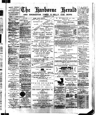 cover page of Harborne Herald published on May 18, 1895