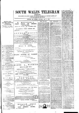 cover page of South Wales Daily Telegram published on May 18, 1889