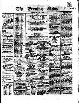 cover page of Evening News (Dublin) published on May 18, 1859