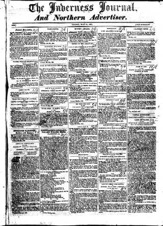 cover page of Inverness Journal and Northern Advertiser published on May 18, 1827