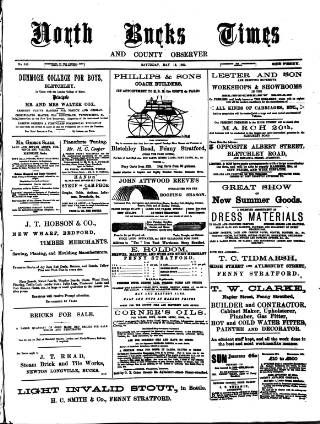 cover page of North Bucks Times and County Observer published on May 18, 1895